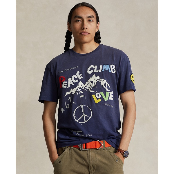폴로랄프로렌 폴로 랄프 로렌 Polo Ralph Lauren Mens Classic-Fit Peace Climb Love T-Shirt 16800712