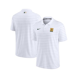 Nike Mens White Oakland Athletics Authentic Collection Striped Performance Pique Polo Shirt 17924618
