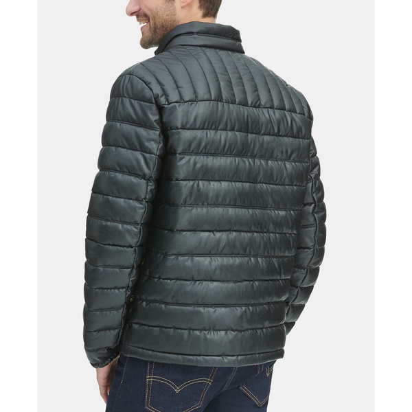 타미힐피거 Tommy Hilfiger Mens Quilted Faux Leather Puffer Jacket 9451691