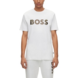 휴고 Hugo Boss Mens Interlock Cotton Monogram-Filled Logo T-shirt 15079049