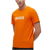 휴고 Hugo Boss Mens Contrast Logo Cotton Relaxed-Fit T-shirt 15476458