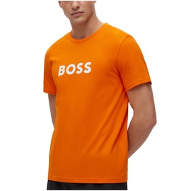 휴고 Hugo Boss Mens Contrast Logo Cotton Relaxed-Fit T-shirt 15476458