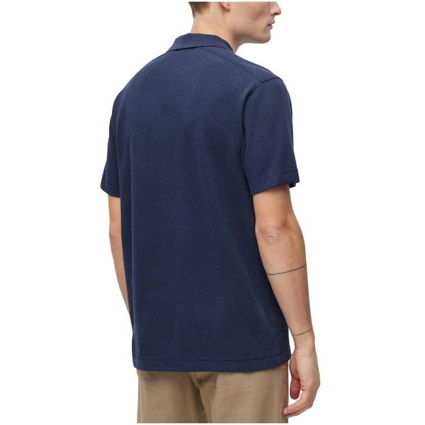휴고보스 휴고 Hugo Boss Mens Relaxed-Fit Cotton-Blend Waffle Structure Polo Shirt 15476141