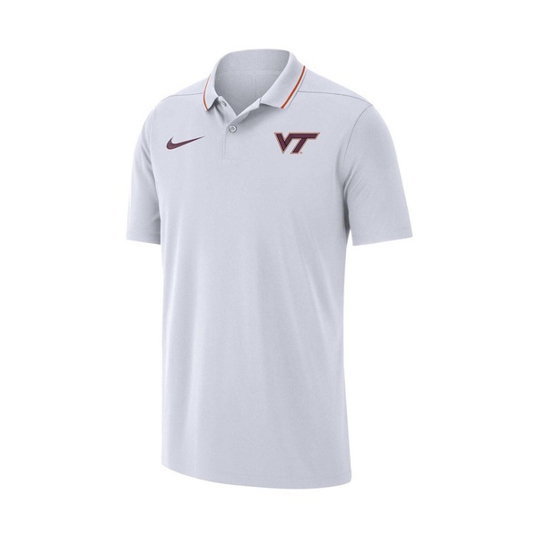 나이키 Nike Mens White Virginia Tech Hokies Coaches Performance Polo Shirt 16326729