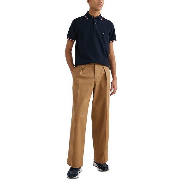 타미힐피거 Tommy Hilfiger Mens Tipped Slim Fit Short Sleeve Polo Shirt 16455074