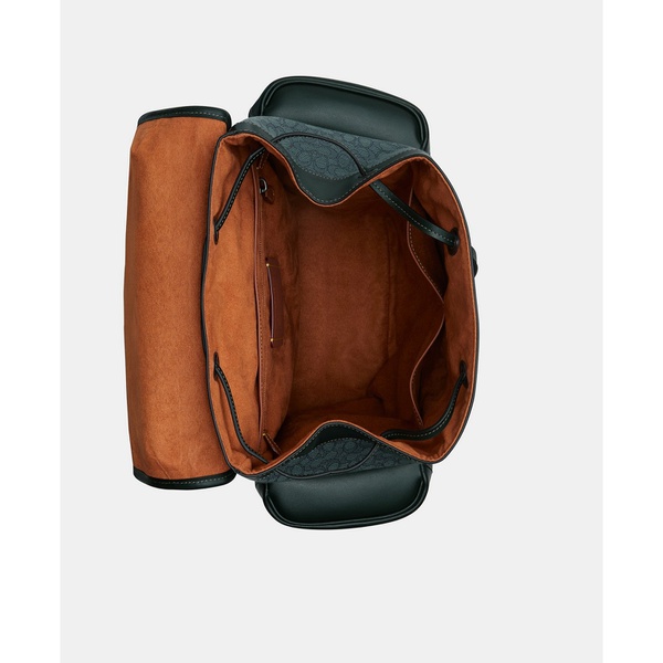 코치 COACH Leather Hitch Backpack in Micro Signature Jacquard 16570154