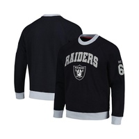 Tommy Hilfiger Mens Black Silver Las Vegas Raiders Reese Raglan Tri-Blend Pullover Sweatshirt 17270207