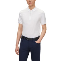 휴고 Hugo Boss Mens Zip Placket Slim-Fit Polo Shirt 17499082