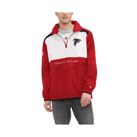 Tommy Hilfiger Mens Red White Atlanta Falcons Carter Half-Zip Hooded Top 17700734
