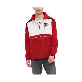 Tommy Hilfiger Mens Red White Atlanta Falcons Carter Half-Zip Hooded Top 17700734
