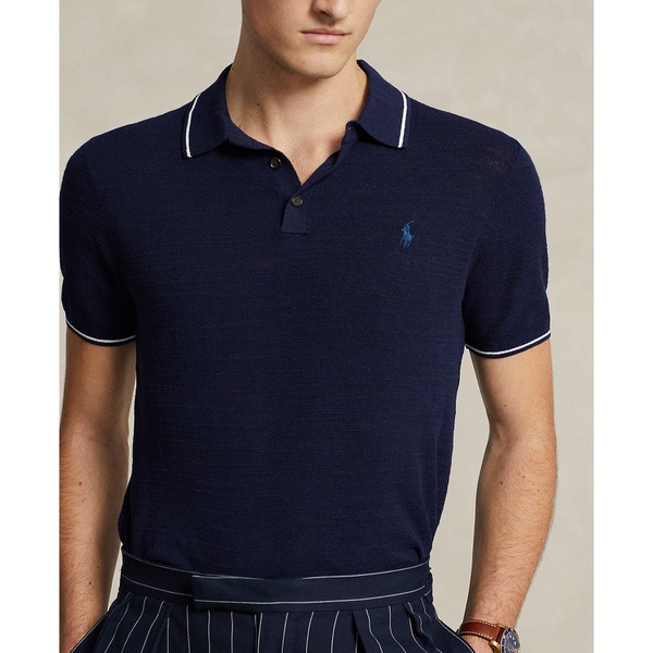 폴로랄프로렌 폴로 랄프 로렌 Polo Ralph Lauren Mens Cotton-Linen Polo-Collar Sweater 16799917