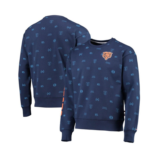 타미힐피거 Tommy Hilfiger Mens Navy Chicago Bears Reid Graphic Pullover Sweatshirt 14675816