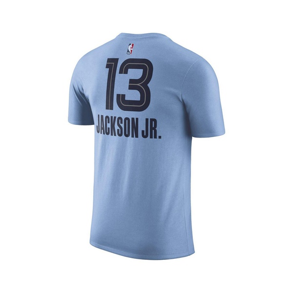  Jordan Mens Jaren Jackson Jr. Light Blue Memphis Grizzlies 2022/23 Statement 에디트 Edition Name and Number T-shirt 15190841