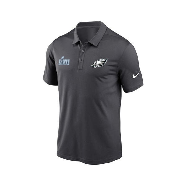 나이키 Nike Mens Anthracite Philadelphia Eagles Super Bowl LVII Left Chest Polo Shirt 15858893