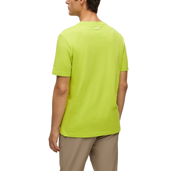 휴고보스 휴고 Hugo Boss Mens Color-Blocked Logo Print T-shirt 16559312