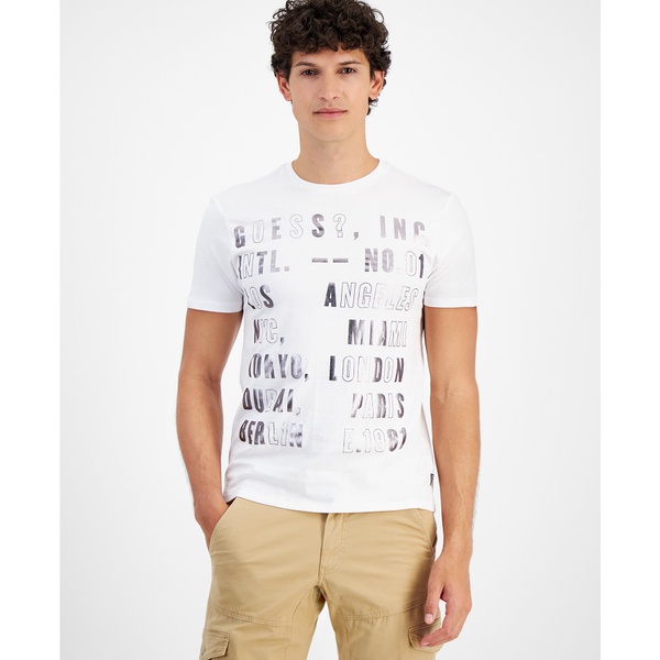  GUESS Mens Foil-Letter Short-Sleeve T-Shirt 17120578