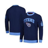Tommy Hilfiger Mens Navy Tennessee Titans Reese Raglan Tri-Blend Pullover Sweatshirt 17591883