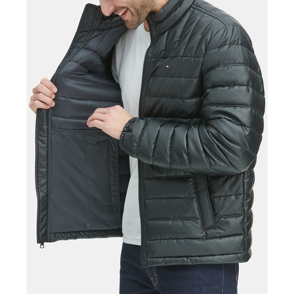 타미힐피거 Tommy Hilfiger Mens Quilted Faux Leather Puffer Jacket 9451691