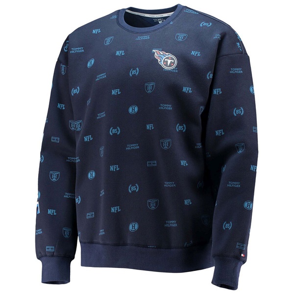 타미힐피거 Tommy Hilfiger Mens Navy Tennessee Titans Reid Graphic Pullover Sweatshirt 13462290
