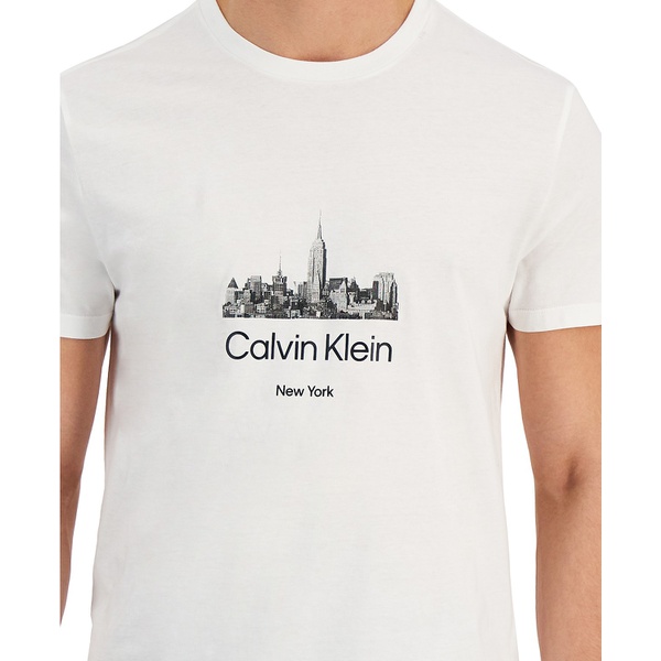 캘빈클라인 Calvin Klein Mens NYC Skyline Logo Crewneck T-Shirt 13365112