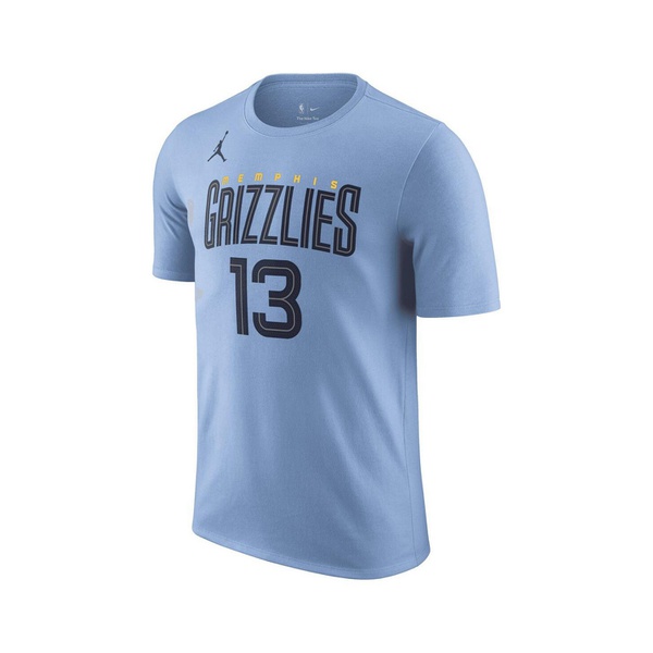  Jordan Mens Jaren Jackson Jr. Light Blue Memphis Grizzlies 2022/23 Statement 에디트 Edition Name and Number T-shirt 15190841