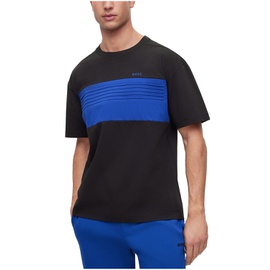 휴고 Hugo Boss Mens Cotton-Blend Relaxed-Fit Color-Blocking T-shirt 15661785