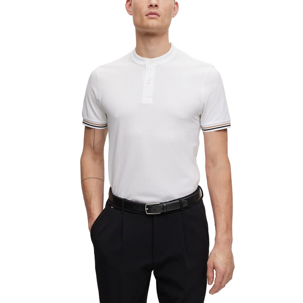 휴고보스 휴고 Hugo Boss Mens Collarless Slim-Fit Polo Shirt 15661840
