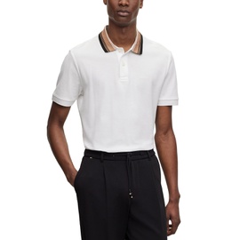 휴고 Hugo Boss Mens Striped Collar Slim-Fit Polo Shirt 15661880