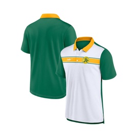 Nike Mens White Green Oakland Athletics Rewind Stripe Polo Shirt 16219708