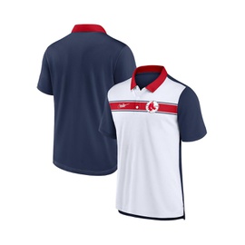 Nike Mens White Navy Boston Red Sox Rewind Stripe Polo Shirt 16219696