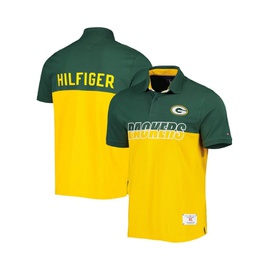 Tommy Hilfiger Mens Gold Green Green Bay Packers Color Block Polo Shirt 16514937
