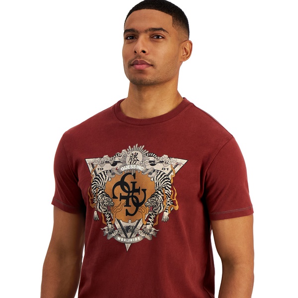  GUESS Mens Tiger Emblem Logo Graphic T-Shirt 16911203