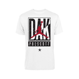 Jordan Mens Dak Prescott White Dallas Cowboys Cut Box Graphic T-shirt 17415369