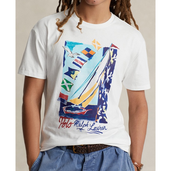 폴로랄프로렌 폴로 랄프 로렌 Polo Ralph Lauren Mens Classic-Fit Sailboat Jersey T-Shirt 16383438