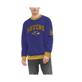 Tommy Hilfiger Mens Purple Baltimore Ravens Reese Raglan Tri-Blend Pullover Sweatshirt 17704095