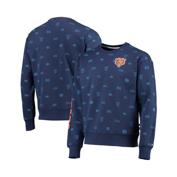 타미힐피거 Tommy Hilfiger Mens Navy Chicago Bears Reid Graphic Pullover Sweatshirt 13927333