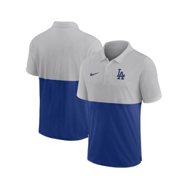 Nike Mens Silver Royal Los Angeles Dodgers Team Baseline Striped Performance Polo Shirt 14907520