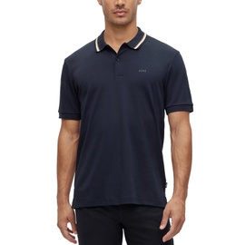 휴고 Hugo Boss Boss Mens Cotton Striped Collar Slim-Fit Polo Shirt 15662118