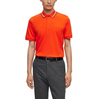 휴고 Hugo Boss Mens Slim-Fit Striped Collar Polo Shirt 16559303
