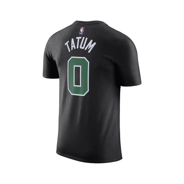  Jordan Mens Jayson Tatum Black Boston Celtics 2022/23 Statement 에디트 Edition Name and Number T-shirt 15021851