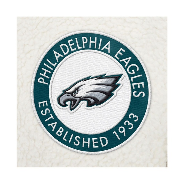 타미힐피거 Tommy Hilfiger Mens Cream Philadelphia Eagles Jordan Sherpa Quarter-Zip Sweatshirt 17533958