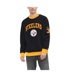 Tommy Hilfiger Mens Black Pittsburgh Steelers Reese Raglan Tri-Blend Pullover Sweatshirt 17524483