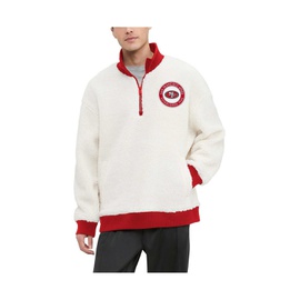 Tommy Hilfiger Mens Cream San Francisco 49ers Jordan Sherpa Quarter-Zip Sweatshirt 17586904