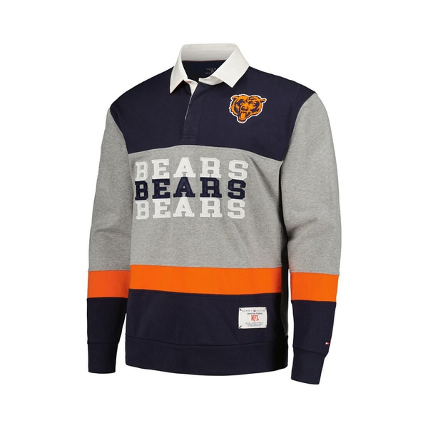 타미힐피거 Tommy Hilfiger Mens Navy Chicago Bears Connor Oversized Rugby Long Sleeve Polo Shirt 17993222