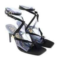 베르사체 진 꾸뛰르 베르사체 Versace Jeans Couture Black Bow Fashion Strappy High Heel Sandals- 7095324934276