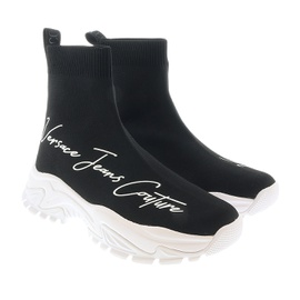 베르사체 진 꾸뛰르 베르사체 Versace Jeans Couture Signature Pull On Sock Black Sneakers- 7154342985860