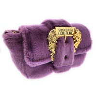 베르사체 진 꾸뛰르 베르사체 Versace Jeans Couture Lilac Faux Fur Baroque Buckle Crossbody Bag 7188390805636