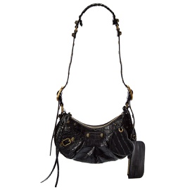 발렌시아가 Balenciaga Le Cagole Xs Croc-Embossed Leather Shoulder Bag 7207108903044