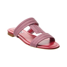 Tods Double T Strap Leather Sandal 7082261381252