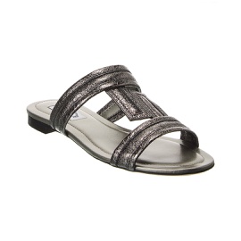 TOD'S Double T Strap Leather Sandal 7082216685700
